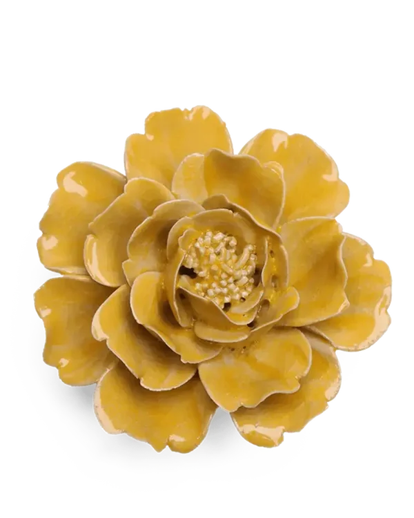 Keramieken Bloem - Roos - Geel