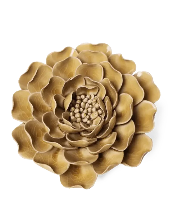 Keramieken Bloem - Pioenroos - Caramel