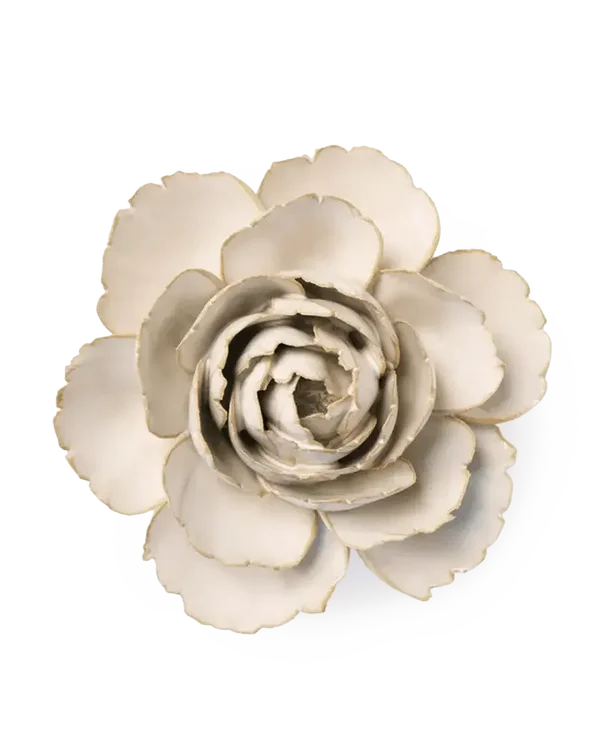 Keramieken Bloem - Roos - Crème