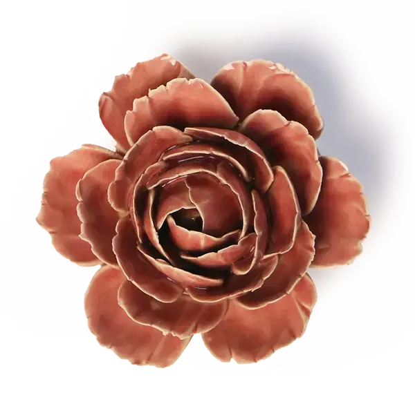 Keramieken Bloem - Engelse Roos - Champagneroze