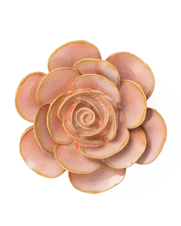 Keramieken Bloem - Ranonkel - Perzikroze
