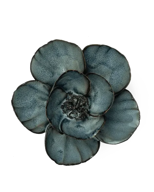 Muurbloem - Klaproos - Marineblauw - Keramiek