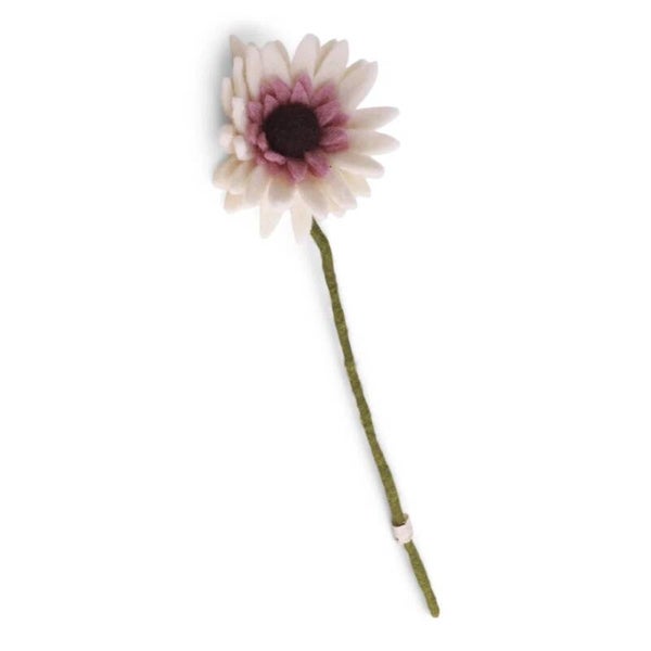 Gry & Sif vilten bloem - Gerbera - Wit/roze