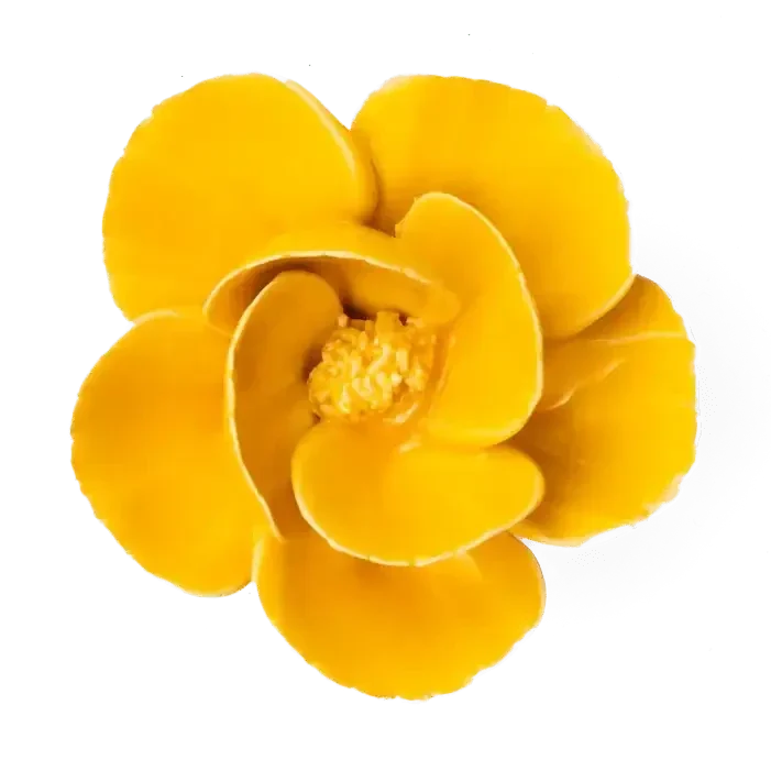 Keramieken Bloem - Klaproos - Geel