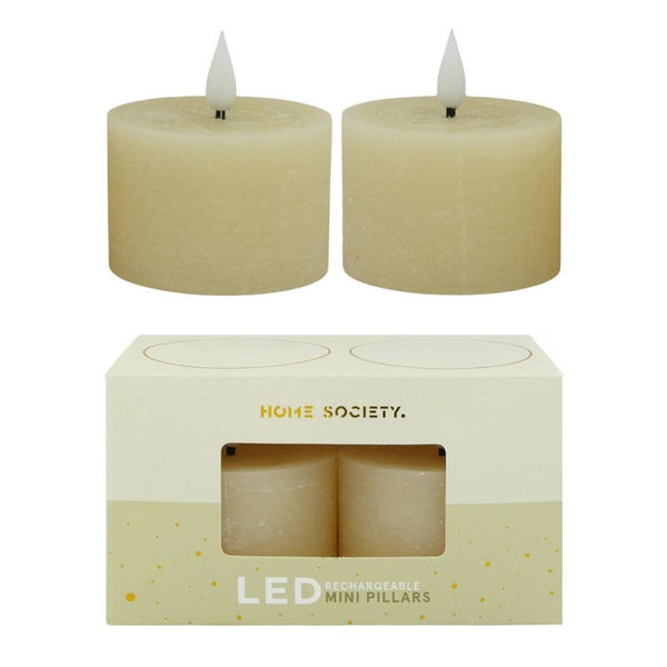 LED's Recharge Waxkaarsen - Stompkaars mini - set van 2