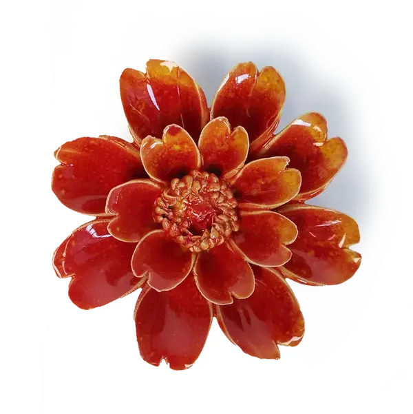 Keramieken Bloem - Margriet - Oranje