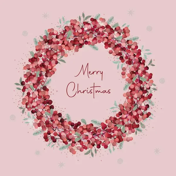 Kerstkrans 'Merry Christmas'- Servet