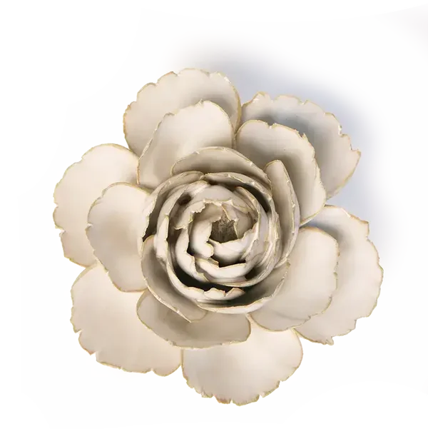 Keramieken Bloem - Roos - Crème