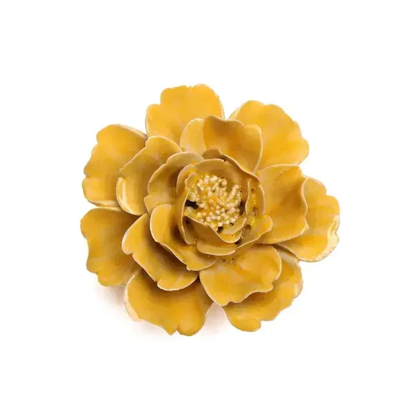 Keramieken Bloem - Roos - Geel