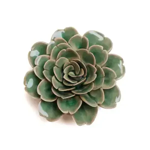 Keramieken Bloem - Roos - Groen