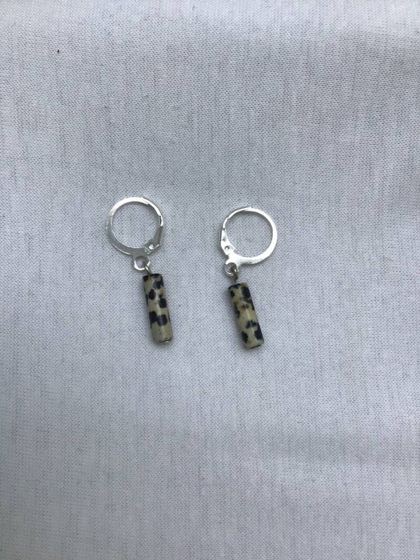Earrings tube stone
