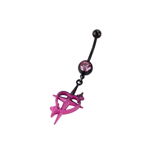 Pinkes Herz Bauchnabelpiercing