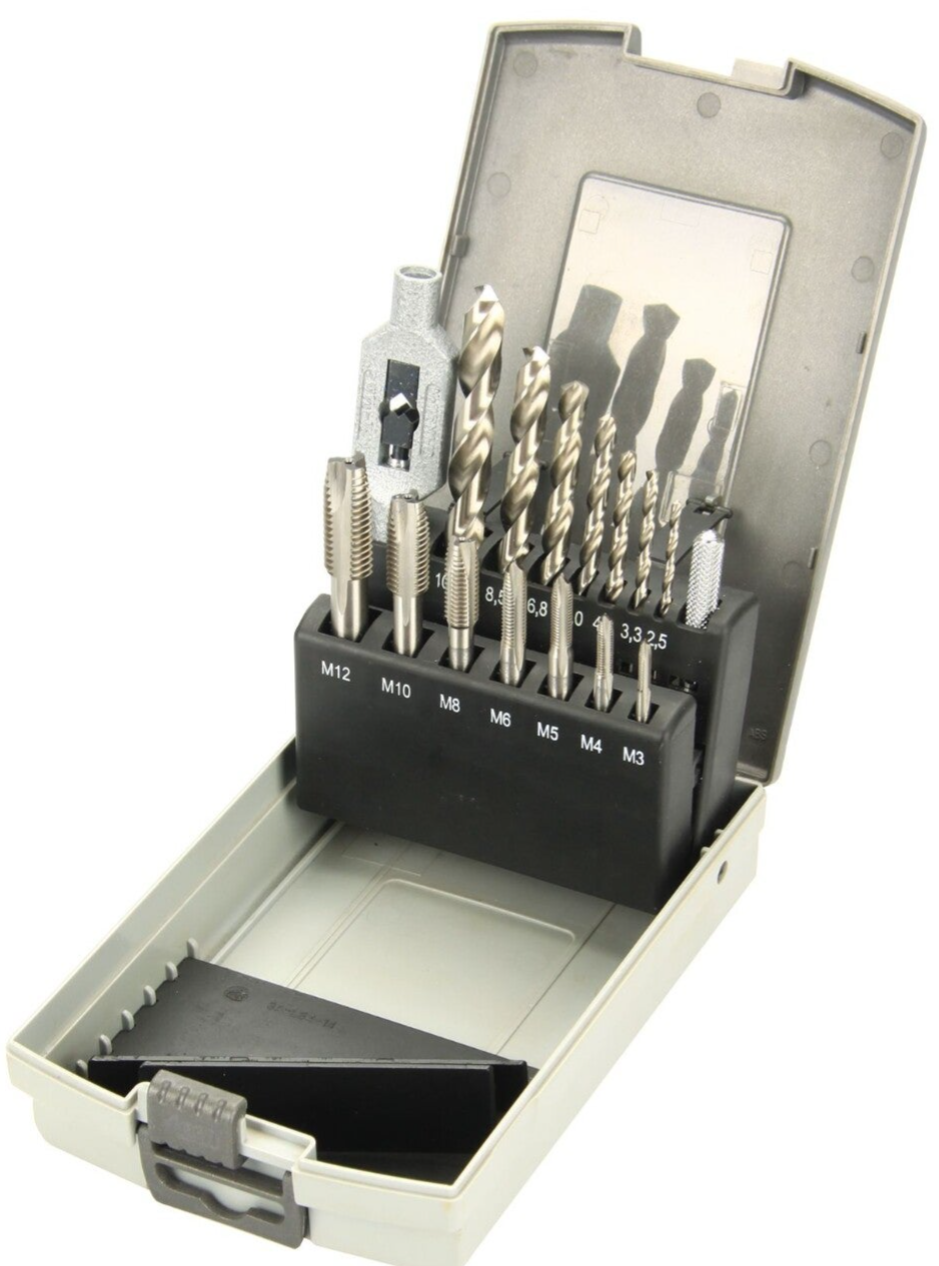 15-delige HSS tap- en borenset.