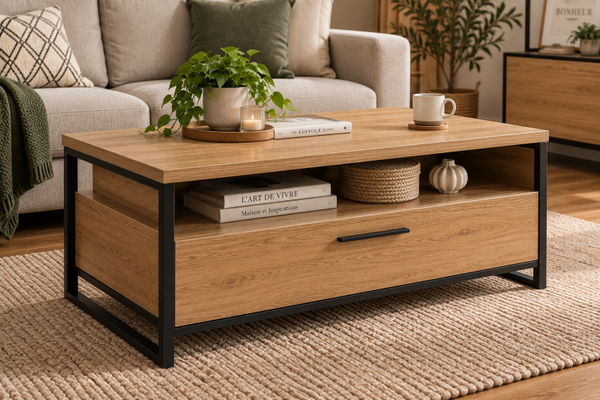 TABLE BASSE AVEC ESPACE DE RANGEMENT