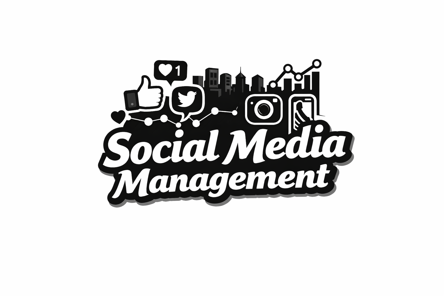 Image of Social Media Mangement Black and white