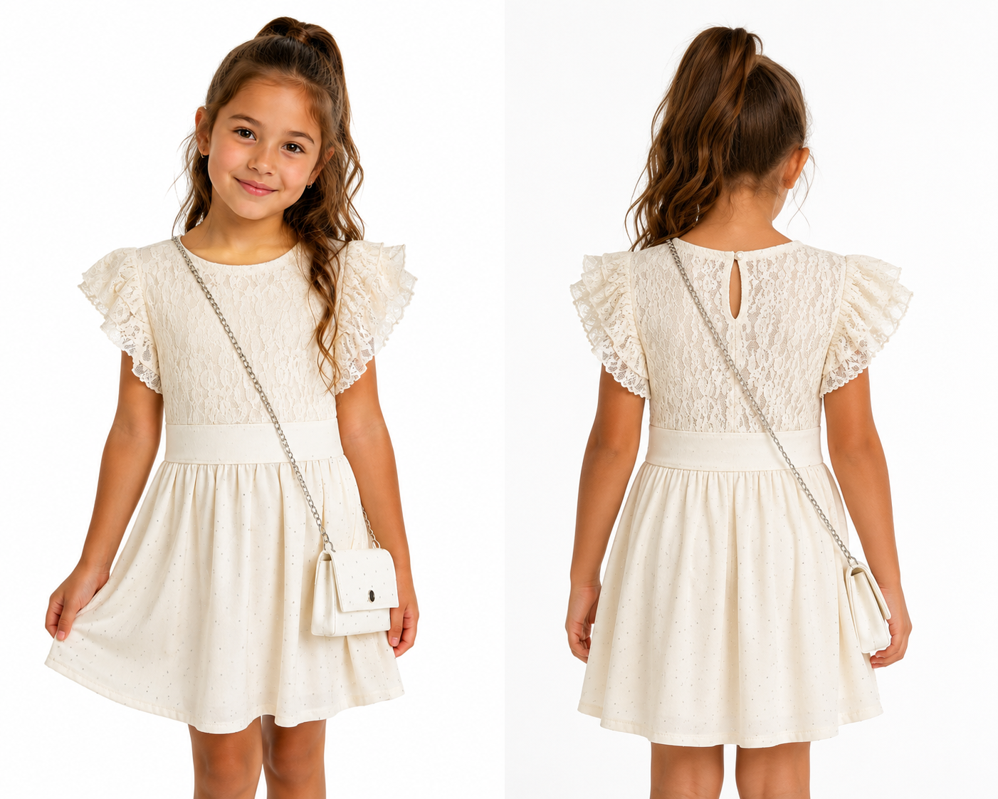 Elegante meisjesjurk met kant