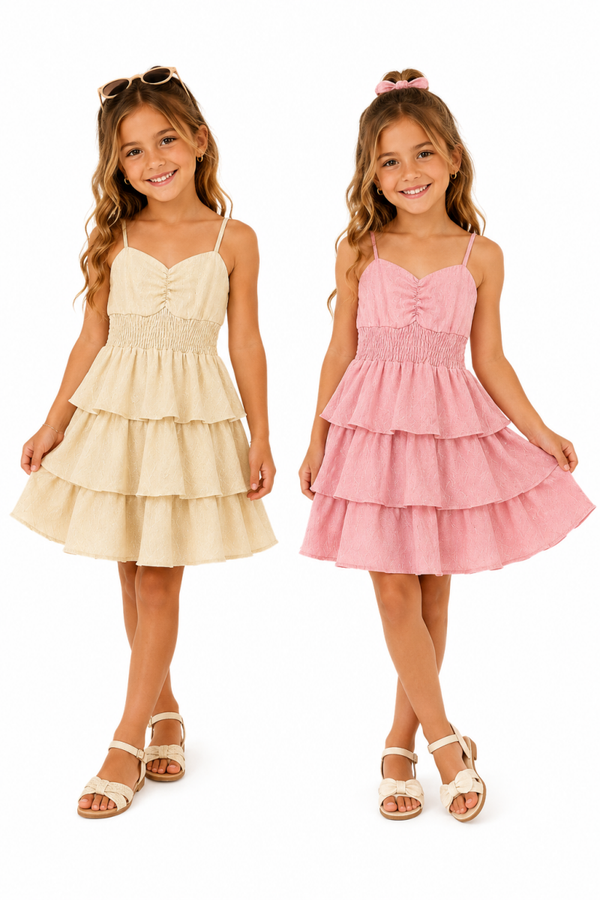 Jurk met Laagjes & Smock Taille