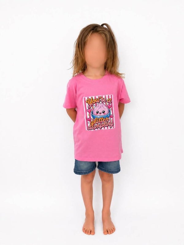 T-shirt met Glitter Dumpling Print