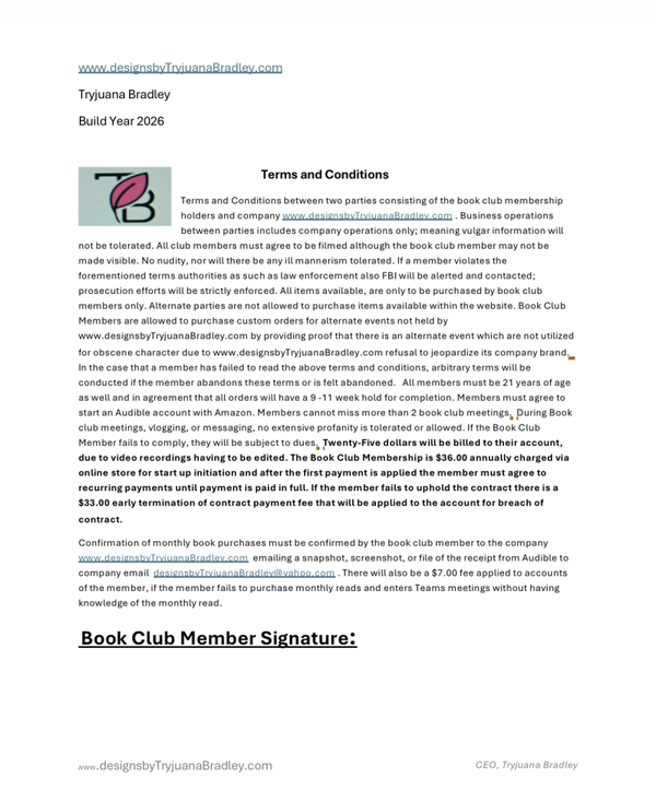 Annual Book Club  Membership Fee
