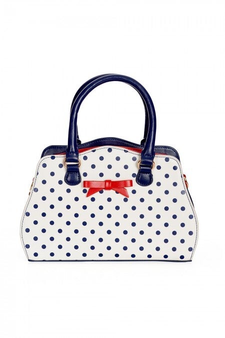 handtas Poppy Polka (wit-blauw)