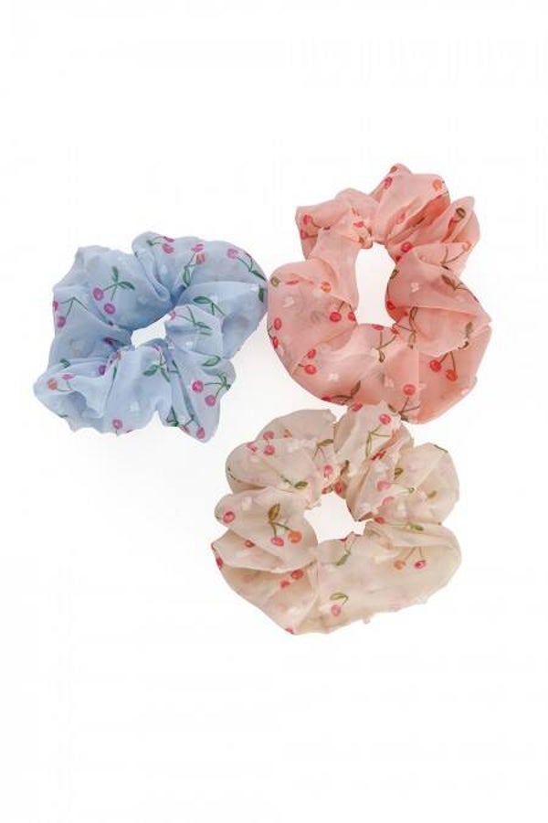 scrunchie Kersjes (roze)