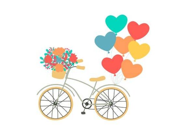 postkaartje Bloemen en ballonnen + envelop