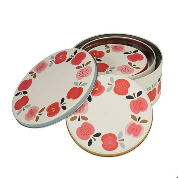 set van 3 metalen doosjes retro Appeltjes