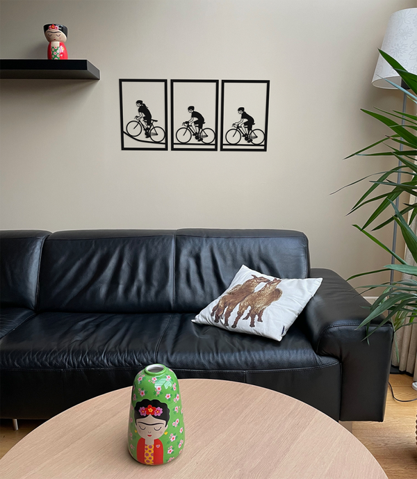 Fietsters Handgemaakte Muurdecoratie