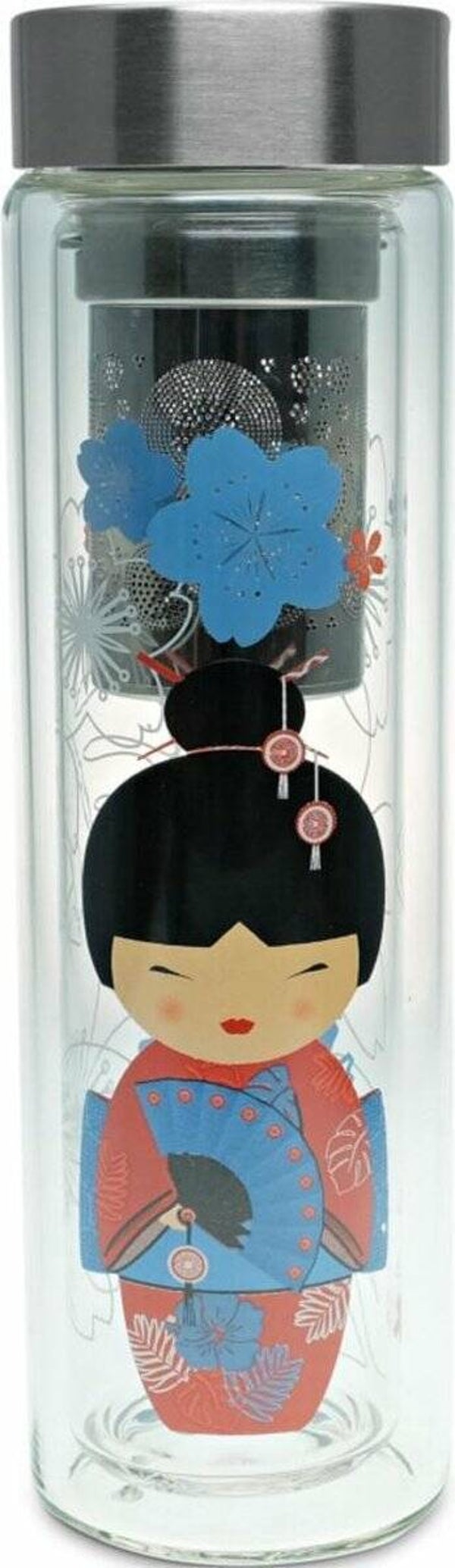 FLOWTEA  "Little Geisha Red" 400 ml" Theemaker en Theeglas To Go
