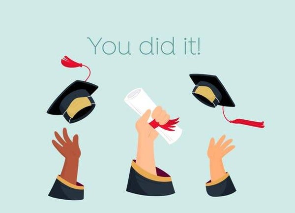 postkaartje You did it + envelop