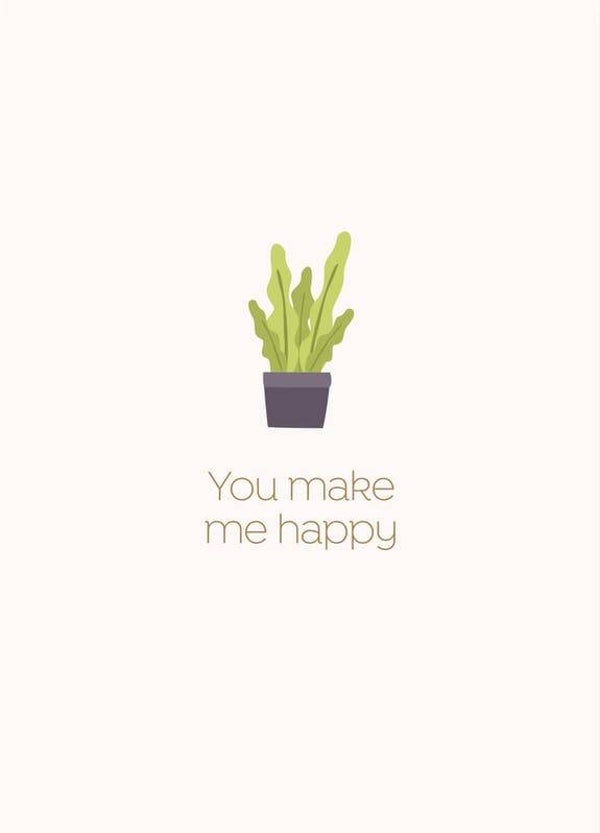 postkaartje You make me happy + envelop