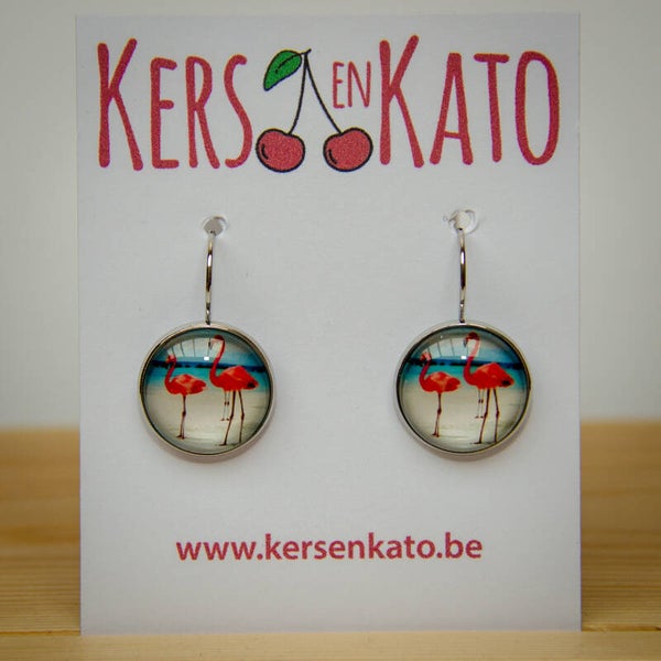 oorbellen Flamingo 05 (zilverkleurig)