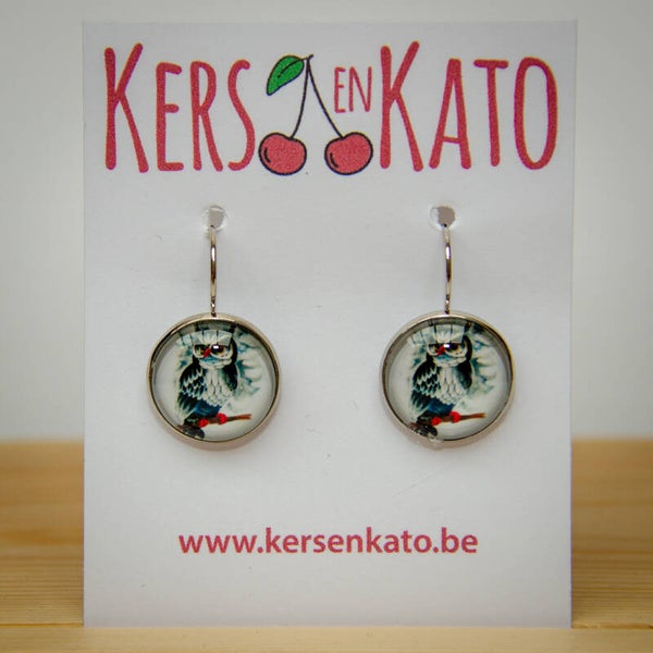 oorbellen Uil 02 (zilverkleurig)