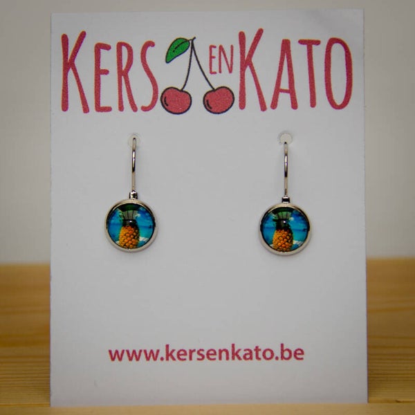 oorbellen Ananas 01 (zilverkleurig)