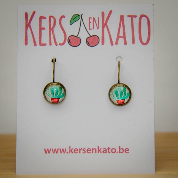 oorbellen Cactus 01 (oudbrons)