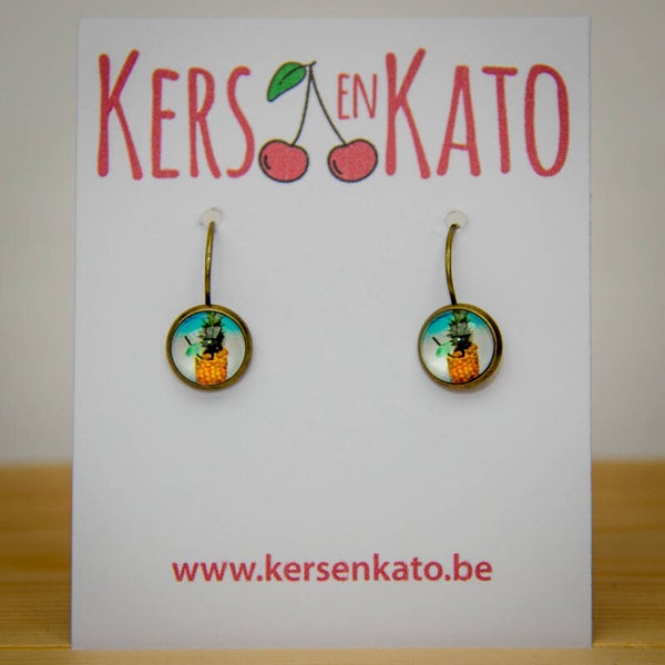 oorbellen Ananas 03 (oudbrons)