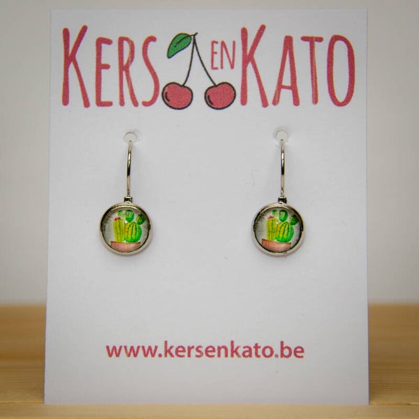 oorbellen Cactus 03 (zilverkleurig)