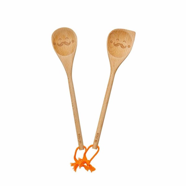 houten lepels Moustache (set van 2)