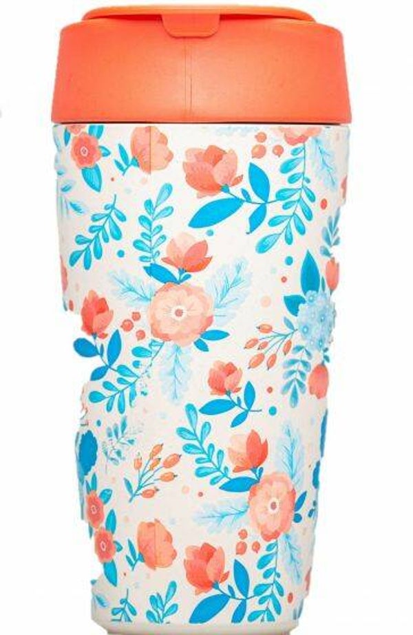 drinkbeker luxe Red and blue flowers