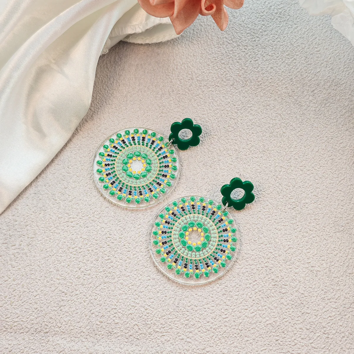 oorbellen Bohemian (retro) groen