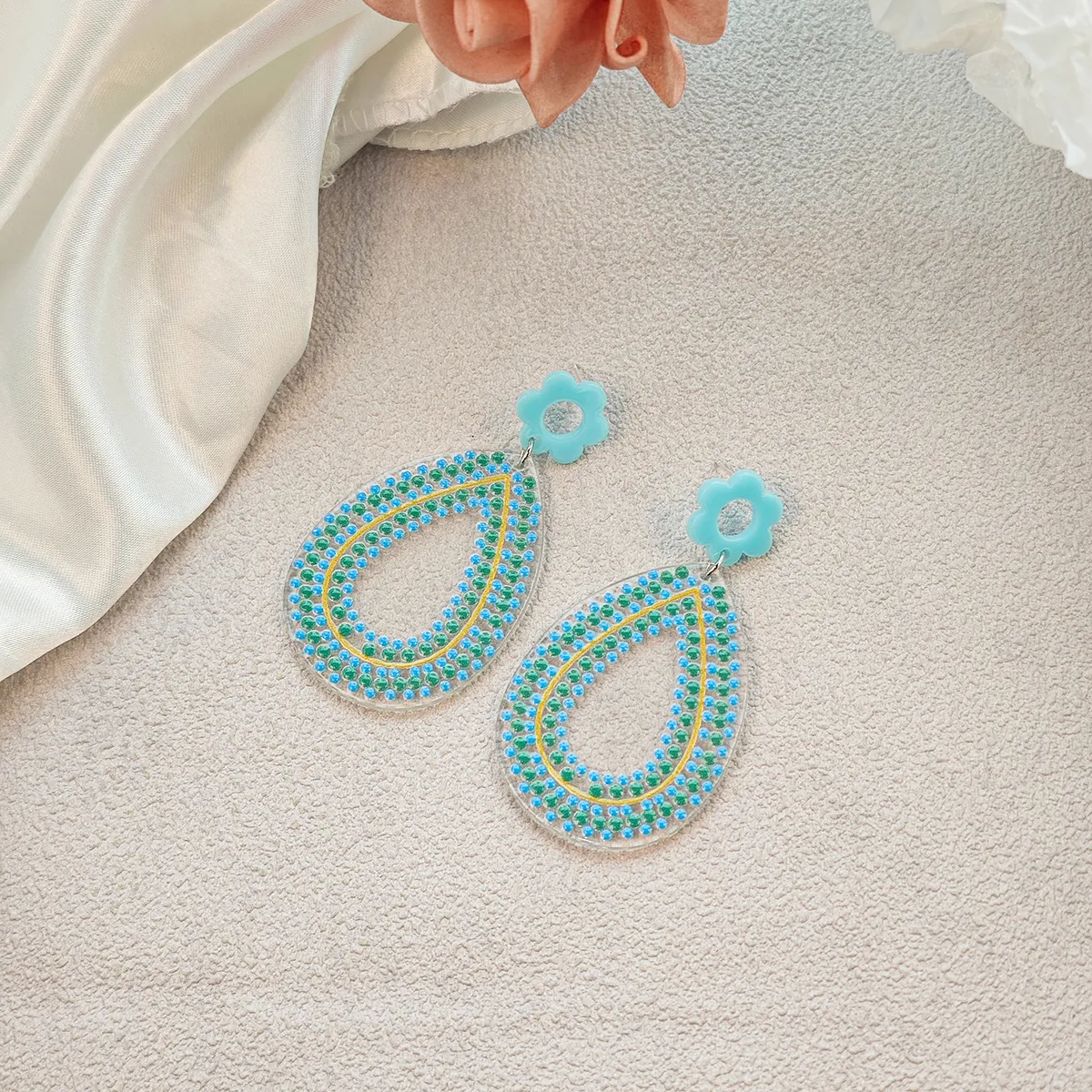 oorbellen Bohemian (retro) blauw