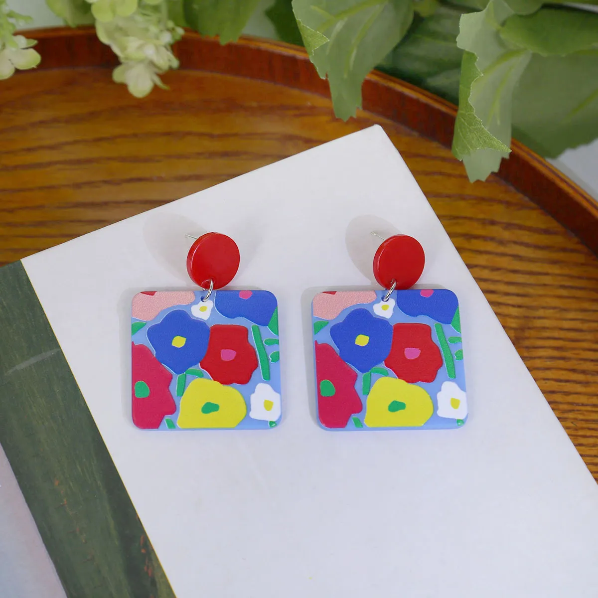 oorbellen Bloemen-rood5