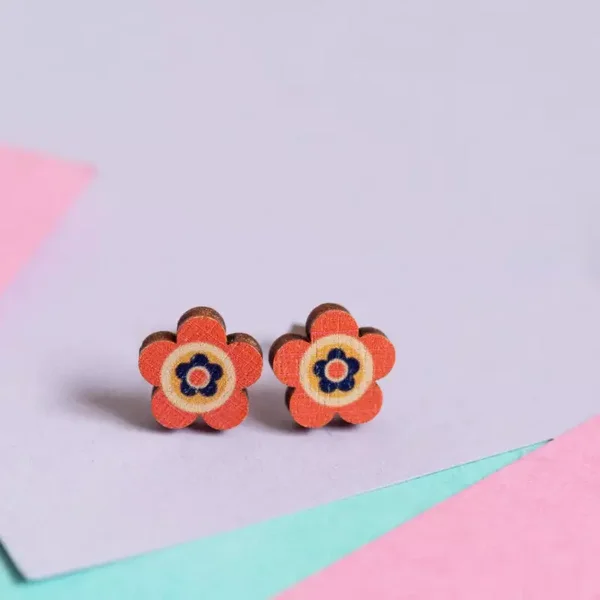 oorbellen Bloemetjes (oranje)