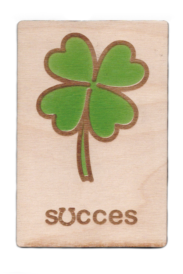 houten postkaartje Succes - houten kaartjes