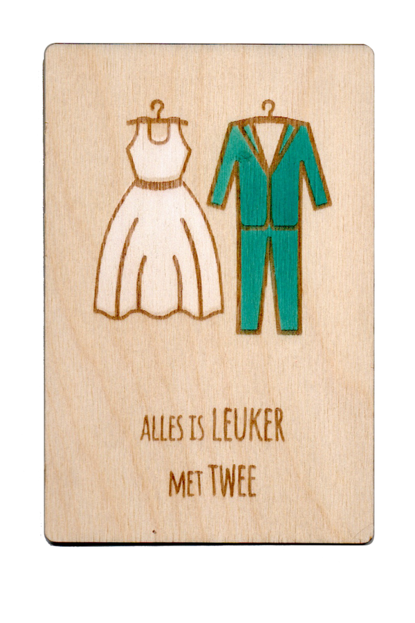 houten postkaartje Trouw 3 varianten- houten kaartjes