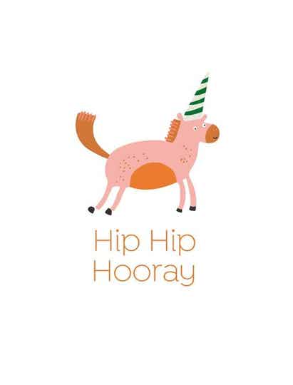 postkaartje Hip Hip Hooray + envelop