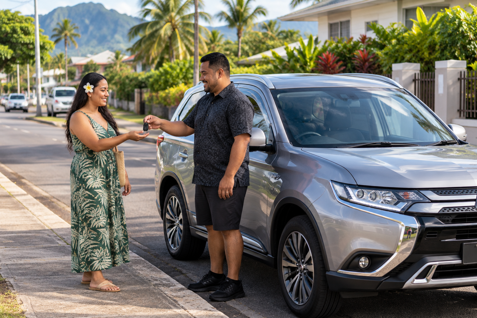Drive Samoa rental vehicle providing free urban pickup and drop-off in Apia, Samoa.