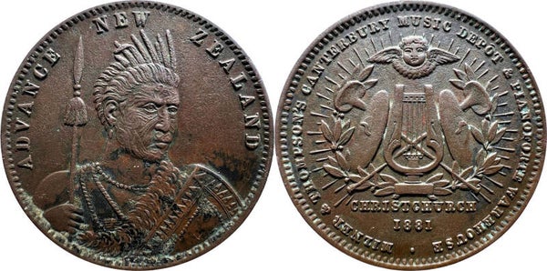 New Zealand 1 Penny 1881 Milner and Thomson, Christchurch. VF