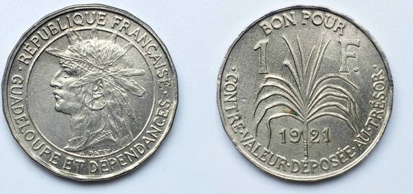 Guadeloupe - 1 Franc 1921 EF