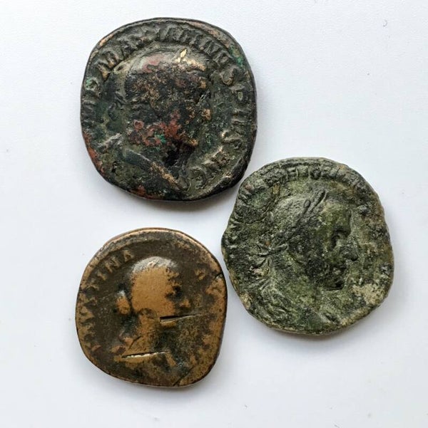 Roman Empire, Lot comprising 3 Sestertii AE Sestertius (2-3 century)